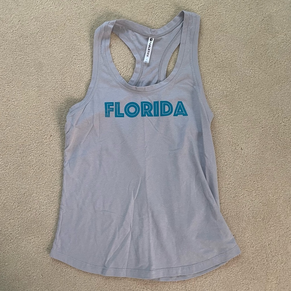 Fabletics Grey Racerback “Florida” Tank